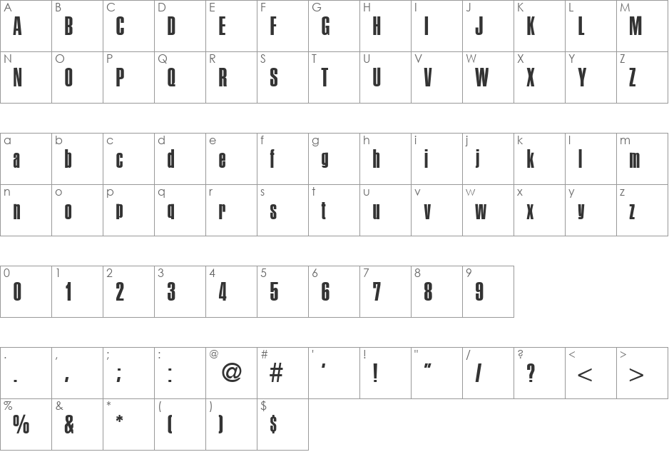 Persistent DB font character map preview