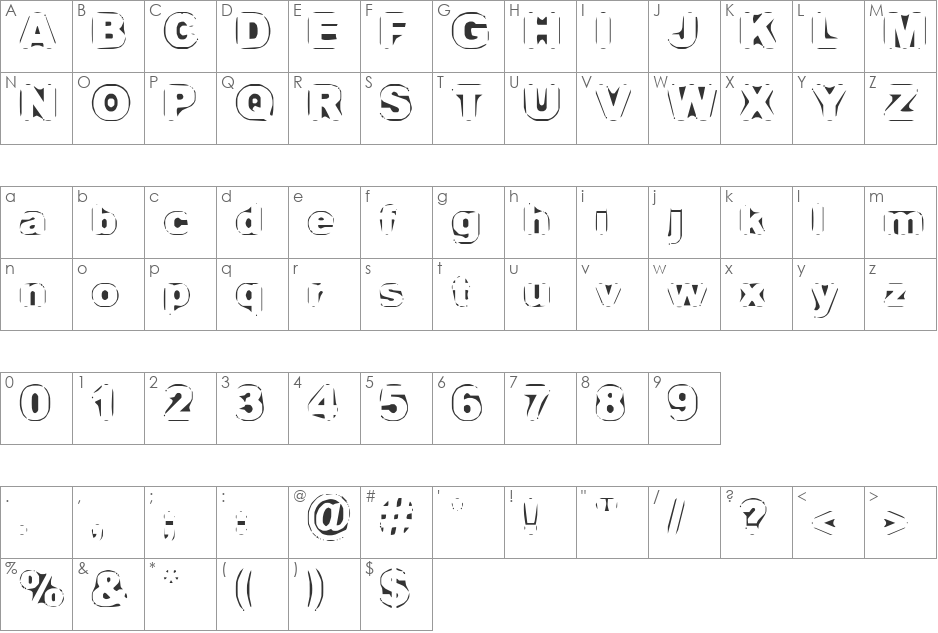 Persona font character map preview