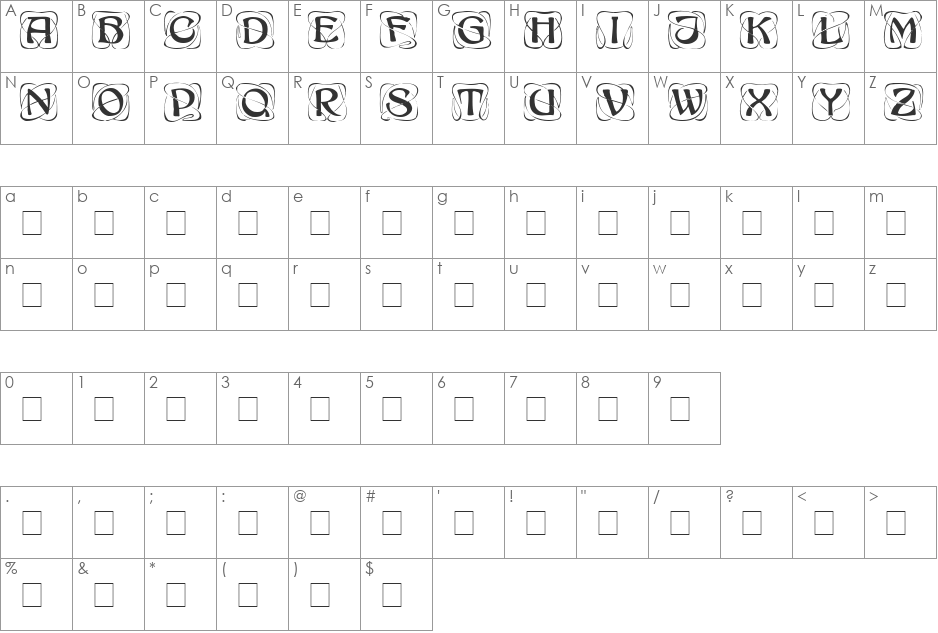 AdageDisplayCapsSSi font character map preview