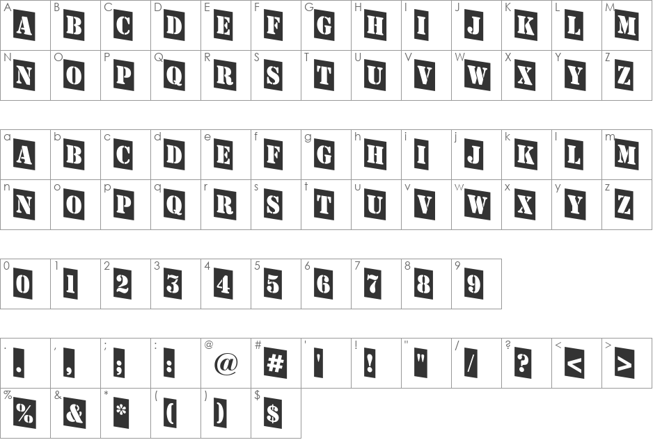 a_StamperCmDn font character map preview