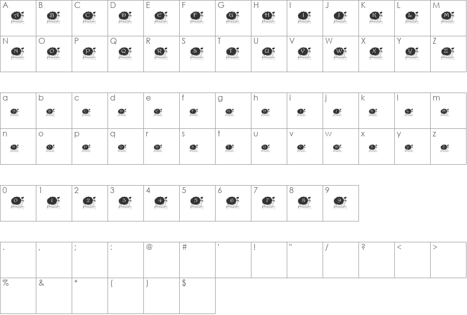 pf_bad_boss font character map preview