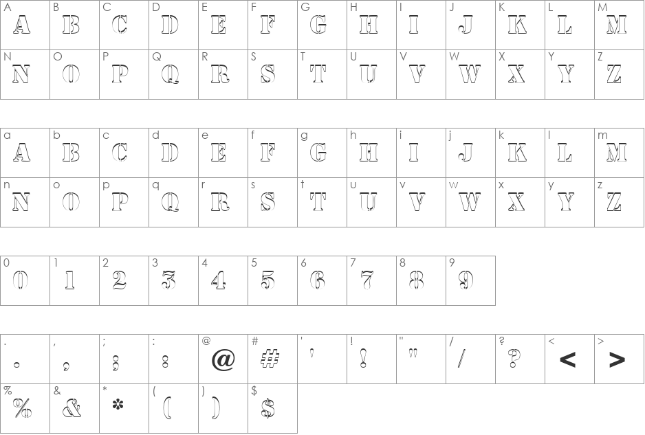 a_StamperSh font character map preview
