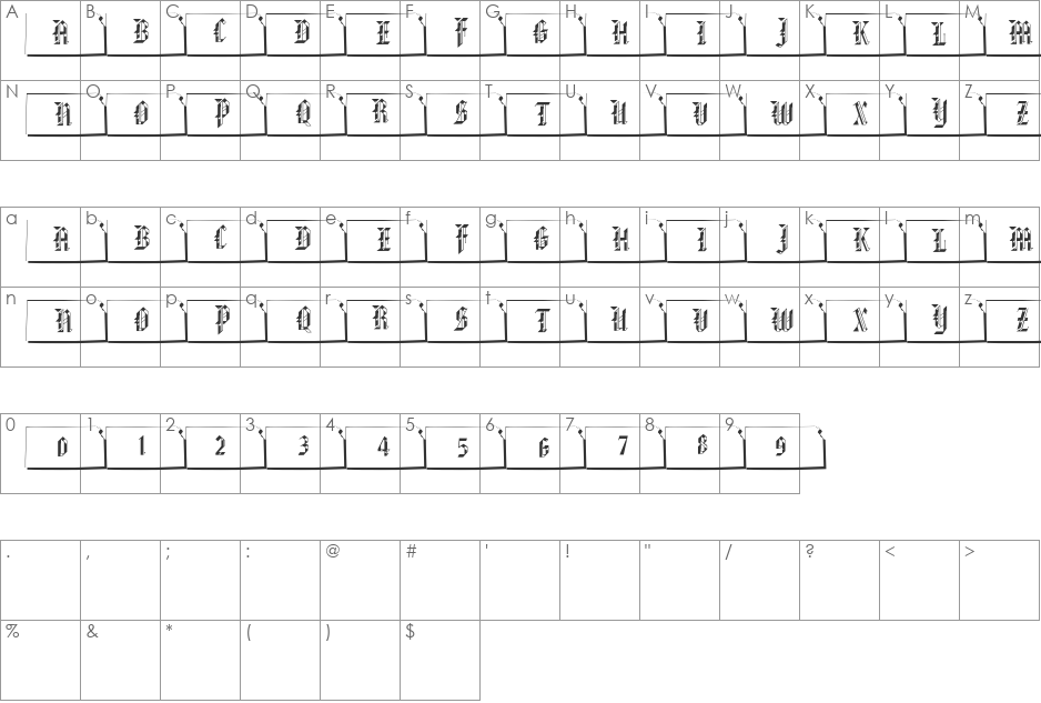 pf_ks-shadowed font character map preview