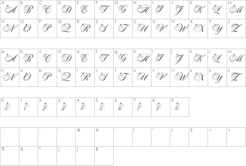 pf_snowman citadel font character map preview