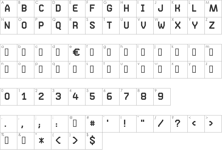 Phase 05 font character map preview