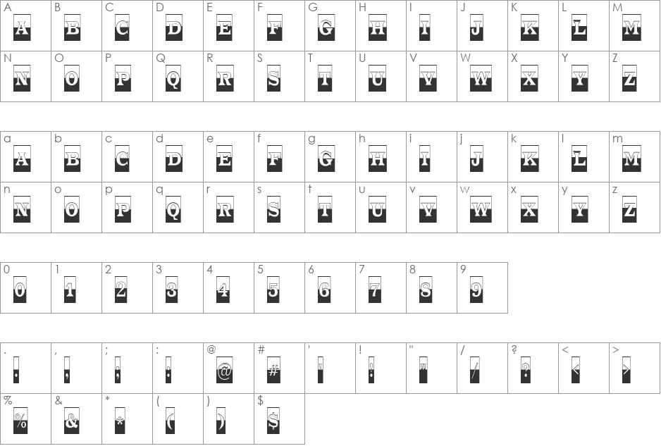 a_TrianglerCmB&W font character map preview