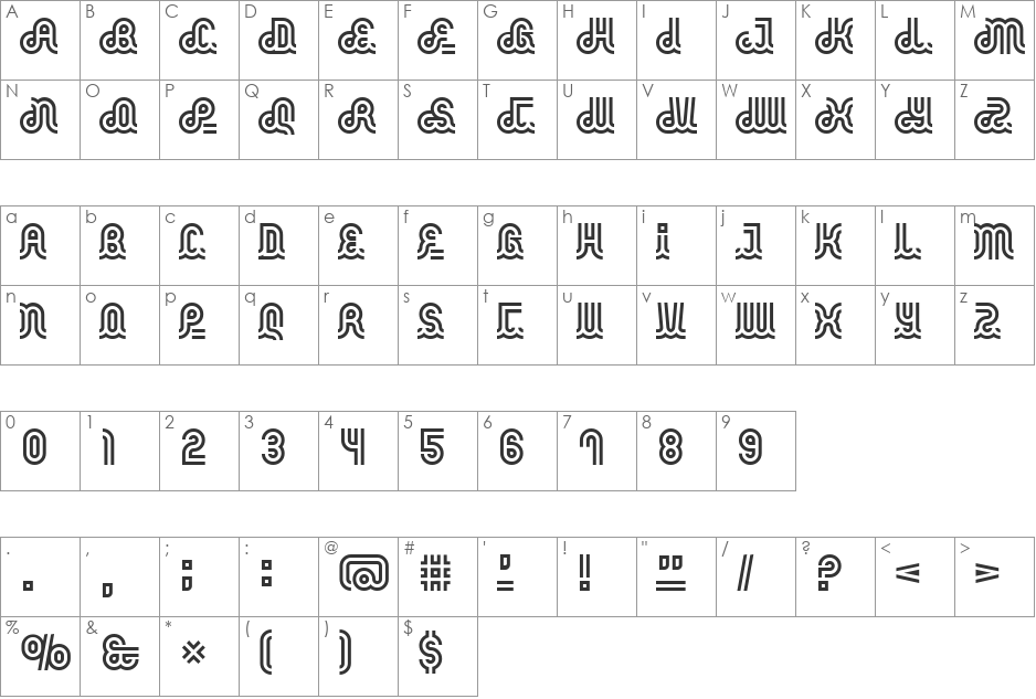 Phatburner font character map preview
