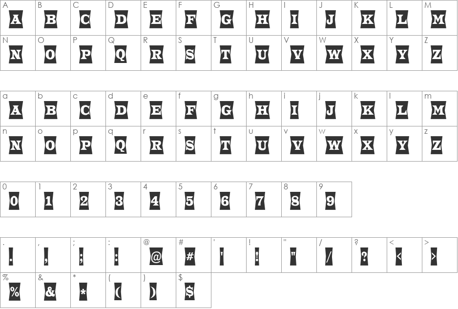 a_TrianglerCmFld font character map preview