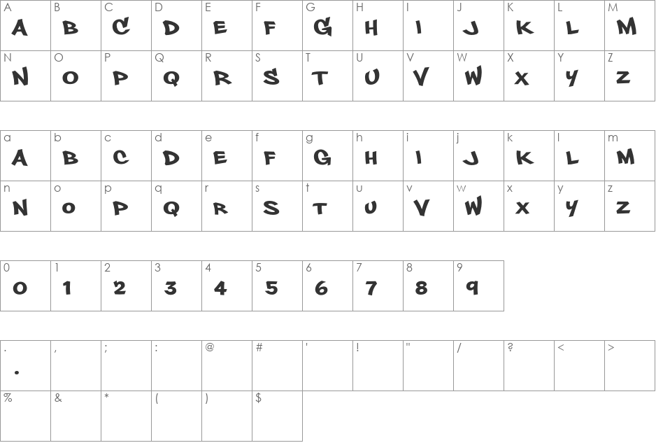 Philly Sans font character map preview