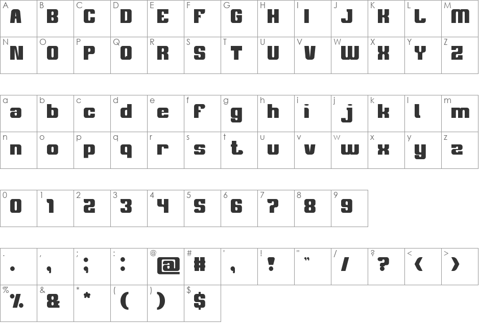 philosophy font character map preview