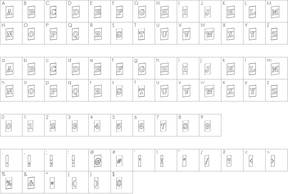 a_TrianglerCmOtlUp font character map preview