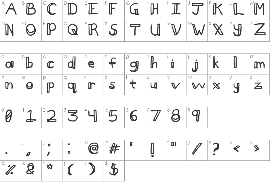 Phoenix Blocks font character map preview