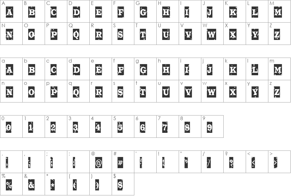 a_TrianglerCmStNt font character map preview