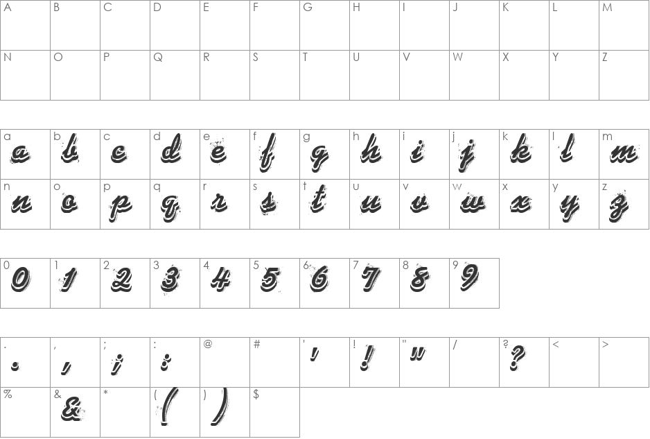 phonograff font character map preview