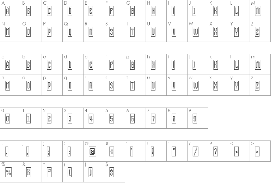 a_VizoraCmOtl font character map preview