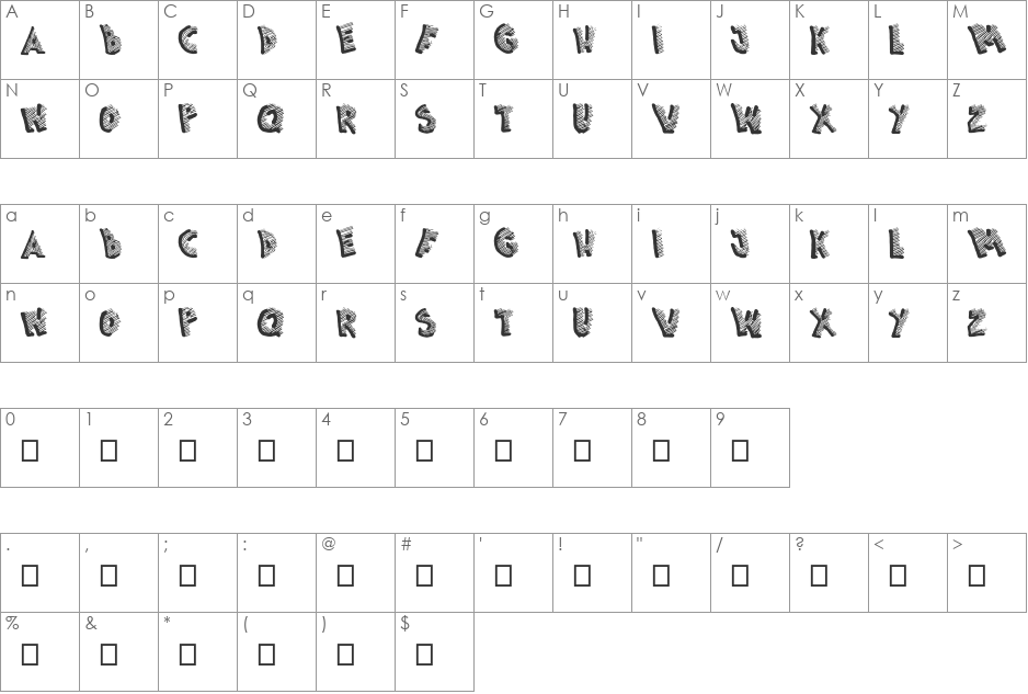 Picasa font character map preview
