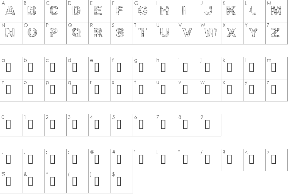 Pick Ahh Show font character map preview