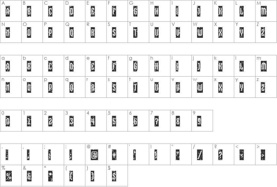 a_VizoraCmStNt font character map preview