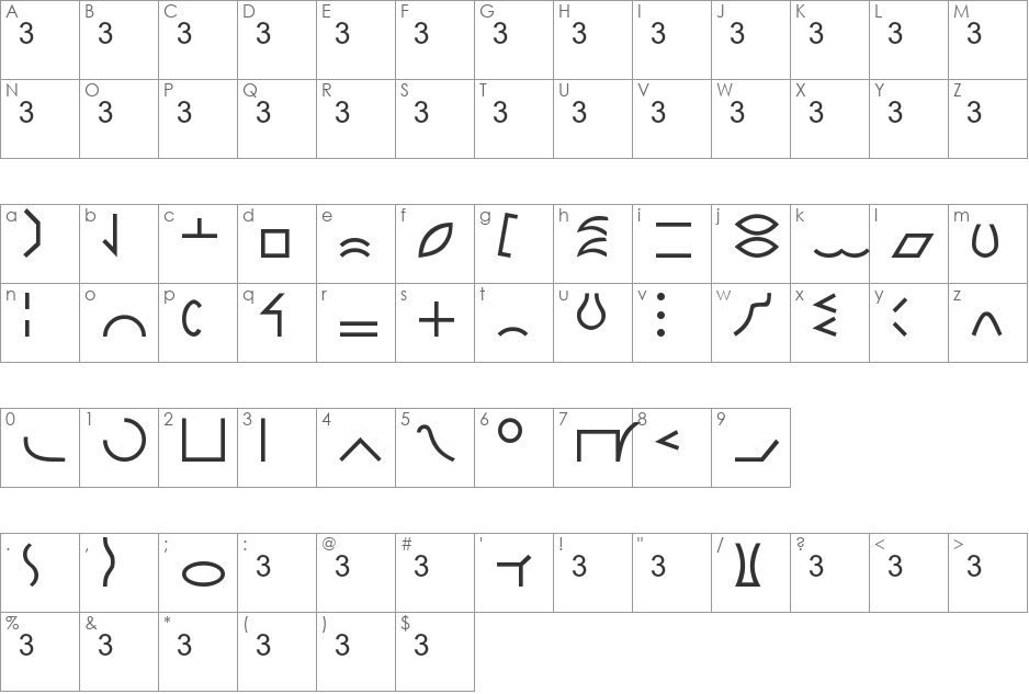 pictobet font character map preview