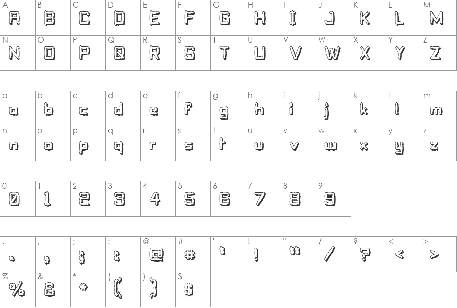 Pillo Talk Soft font character map preview