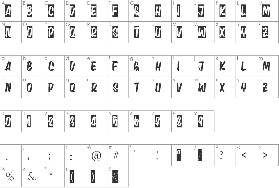 [AULA 402] font character map preview