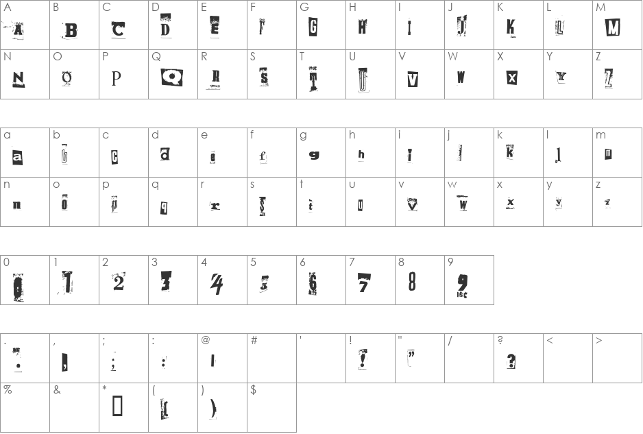 PiratesStoertebecker font character map preview