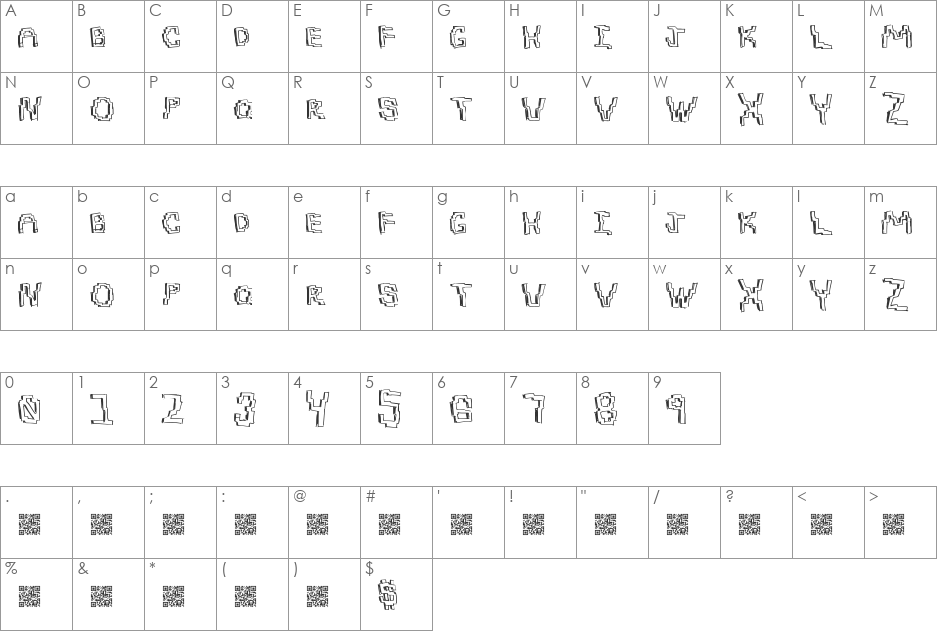 PixelDraw font character map preview