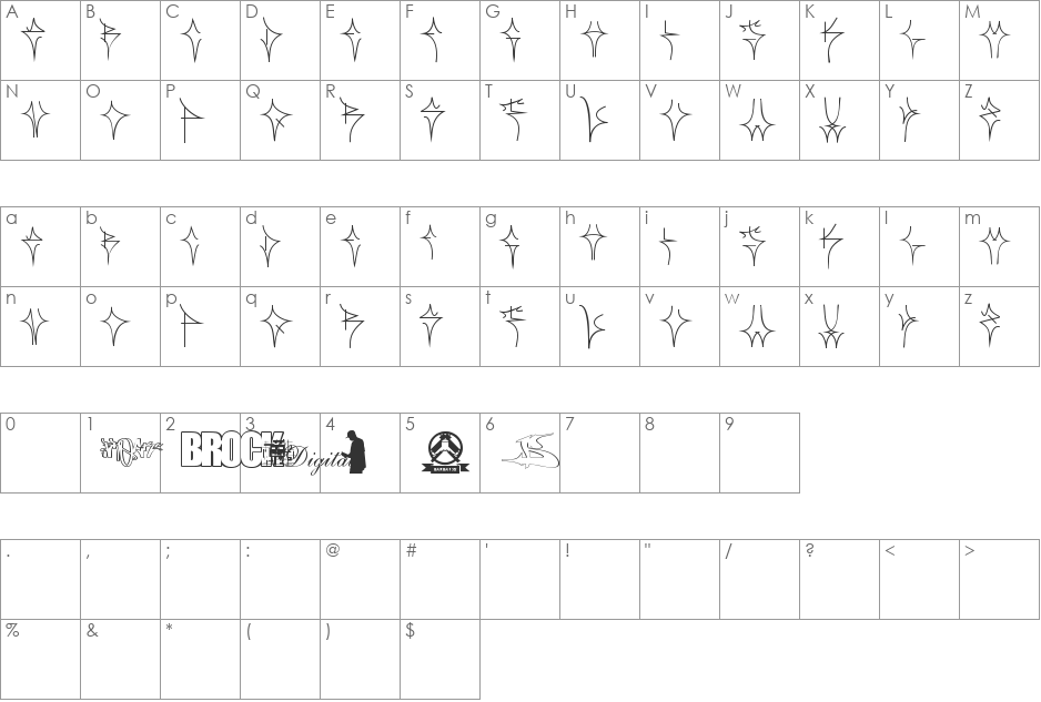 PIXO Reto font character map preview