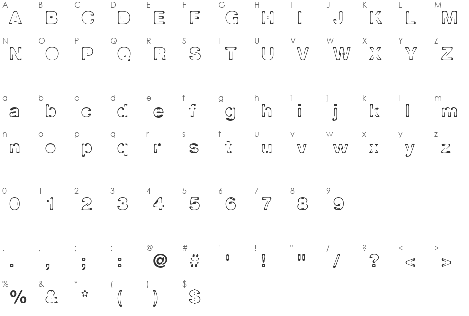 Planet Orbit font character map preview