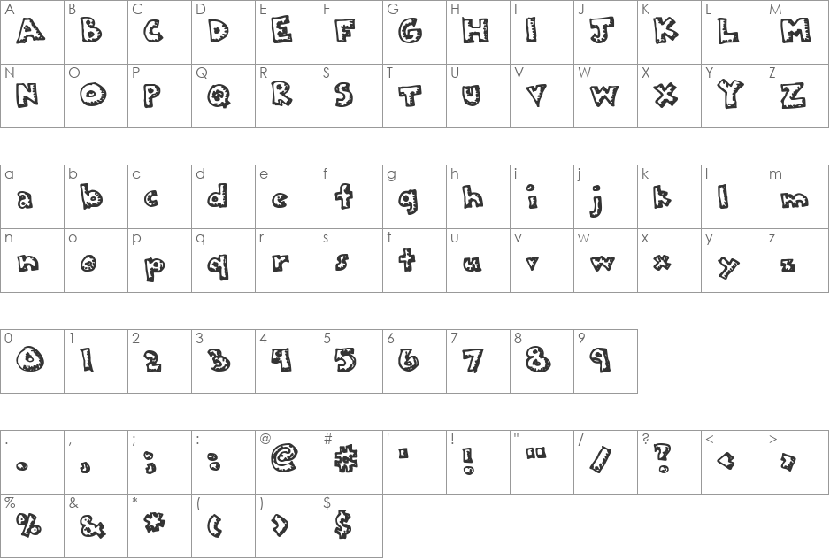 Plastic font character map preview