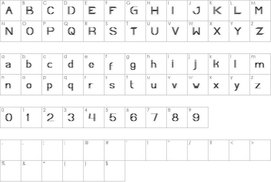 Play Ground font character map preview
