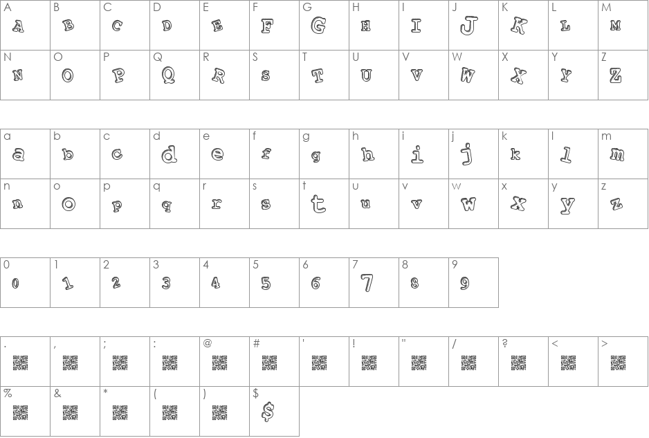 PlayAlong font character map preview