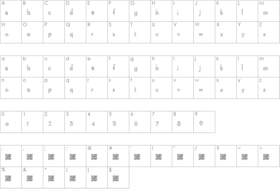 Playgrounds font character map preview