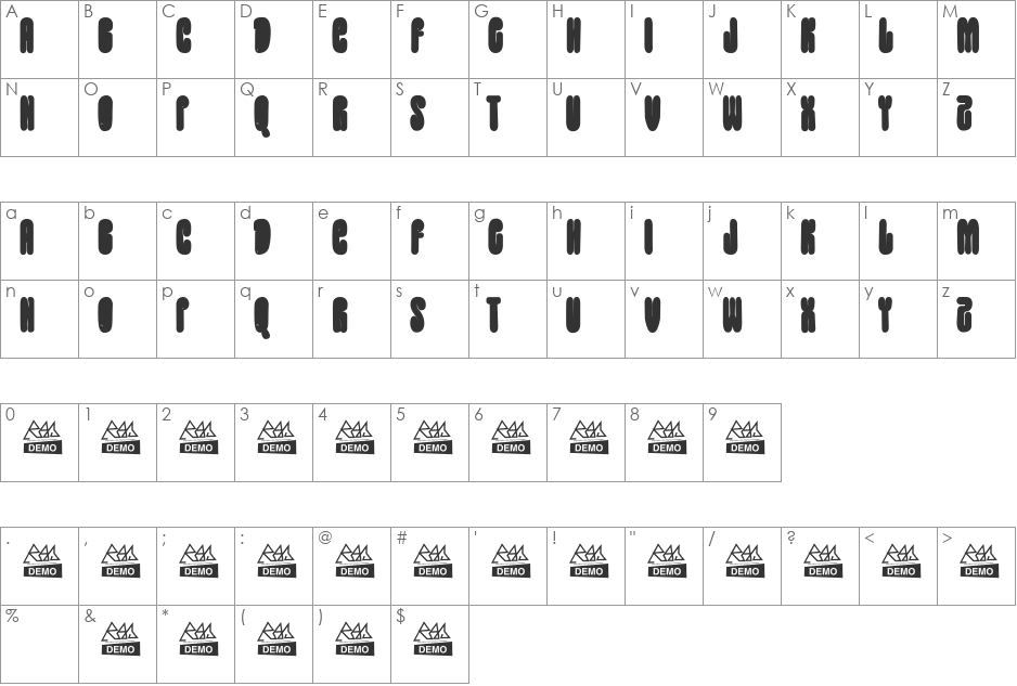 PLOP font character map preview