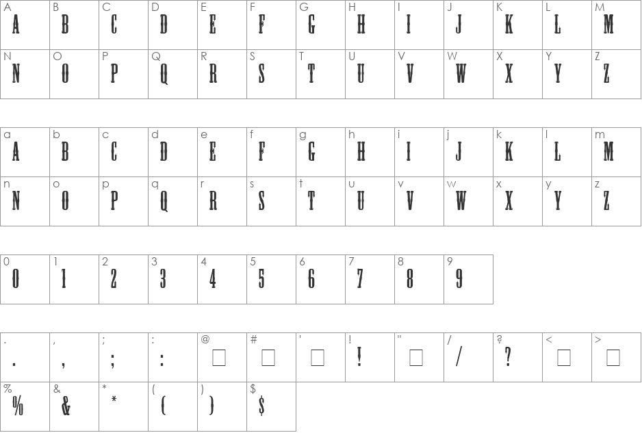 Plug SSi font character map preview
