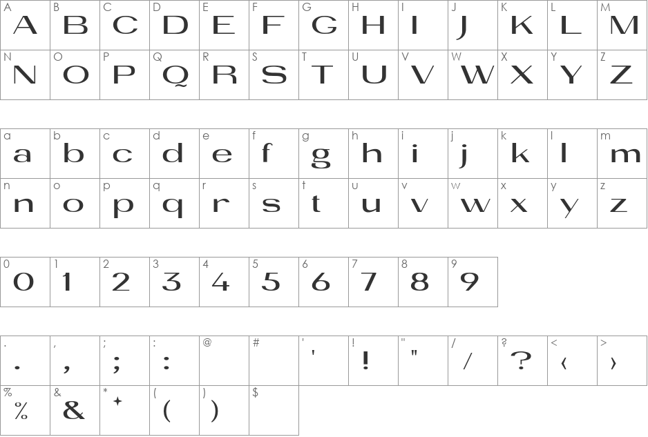plus font character map preview