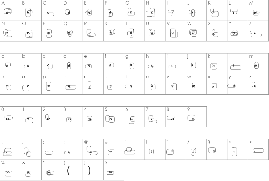 Po Beef font character map preview