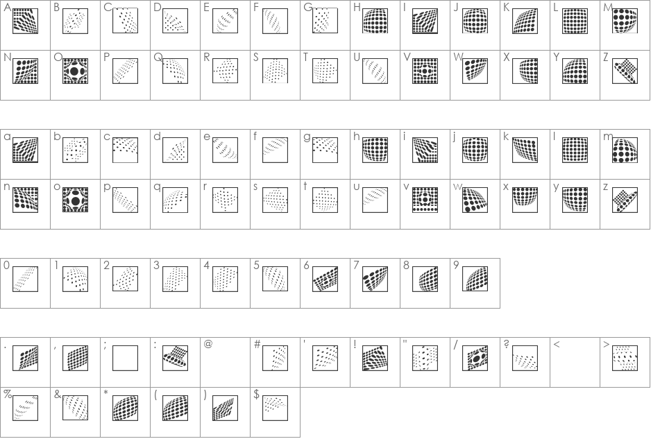 PointGallery font character map preview