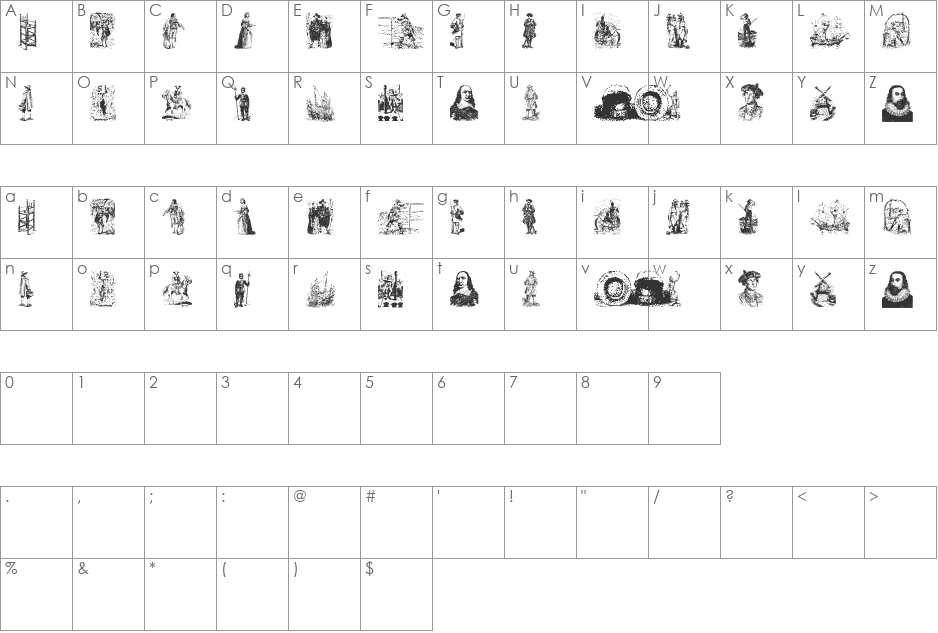 PointToPoint font character map preview