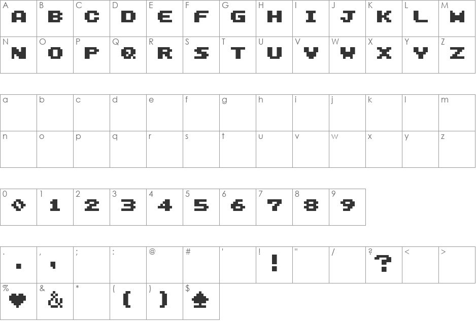 Pokemon de Panepon AL font character map preview
