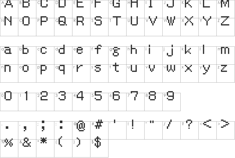 Pokemon Pinball GB Part A font character map preview