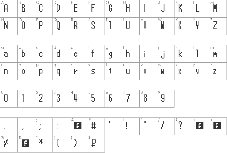 Pokemon X and Y font character map preview