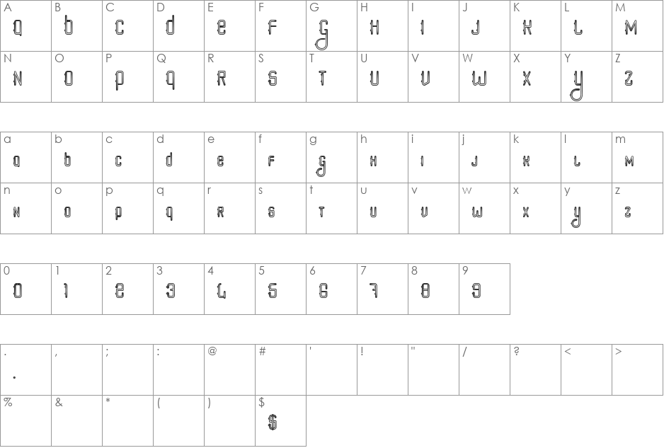 Poker style font character map preview