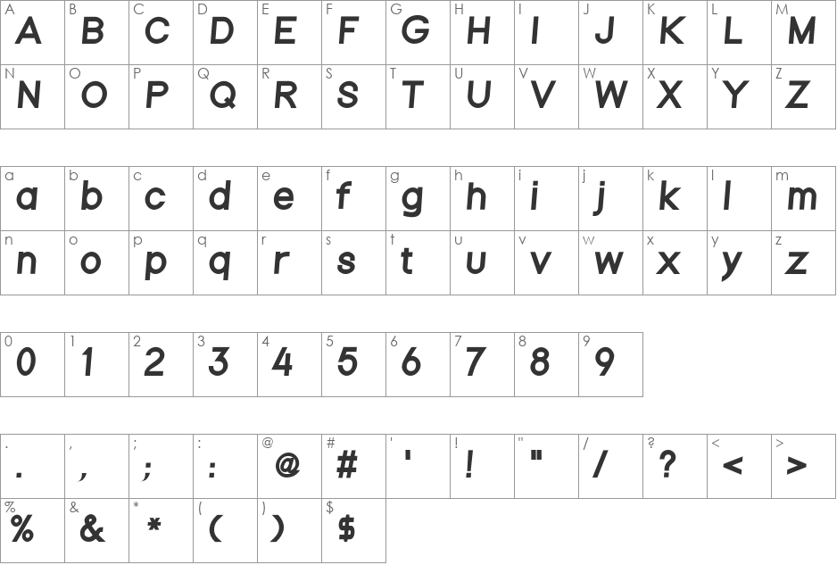 Poland Can Into font character map preview