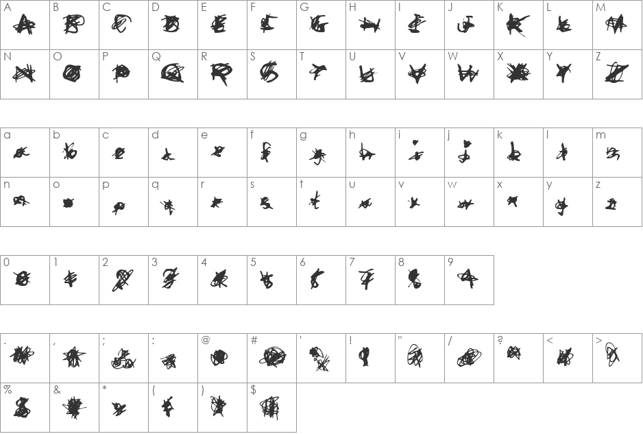 A-MCMULL font character map preview