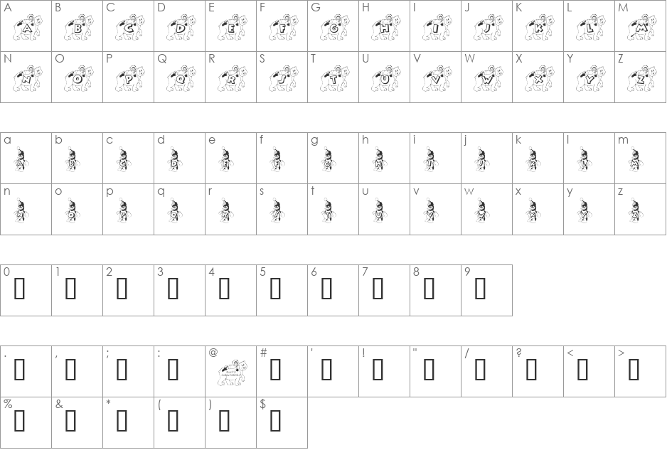 POLARFRI_KG font character map preview