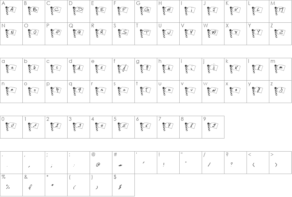 Pole Nord font character map preview