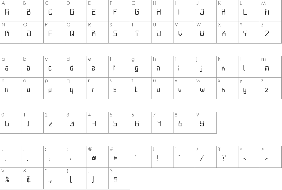 poleng font character map preview