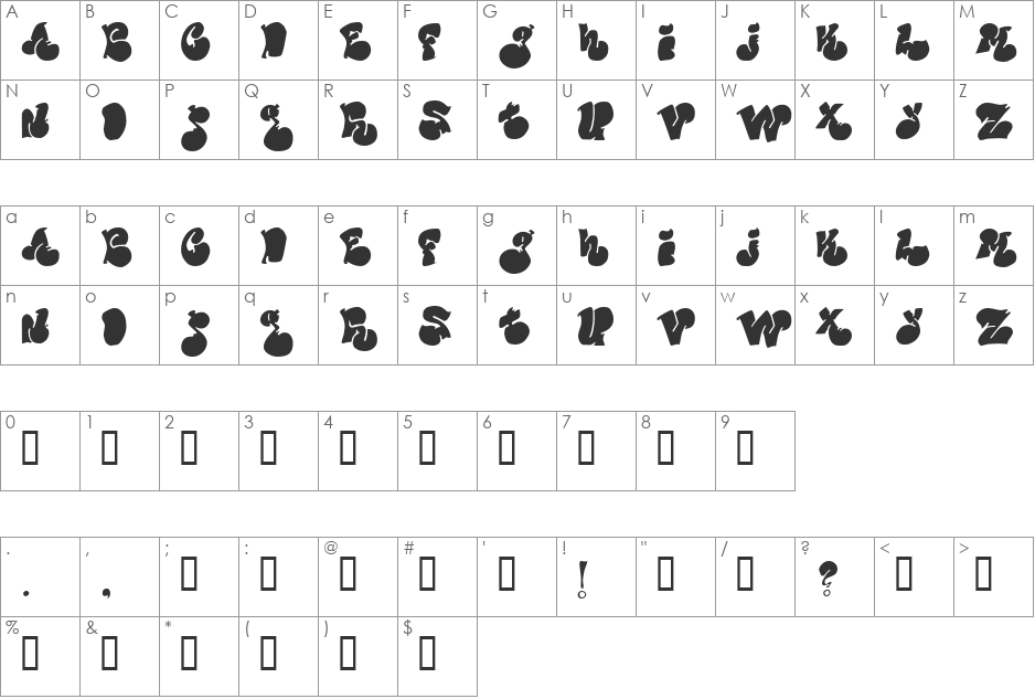 Political Graft Fill font character map preview