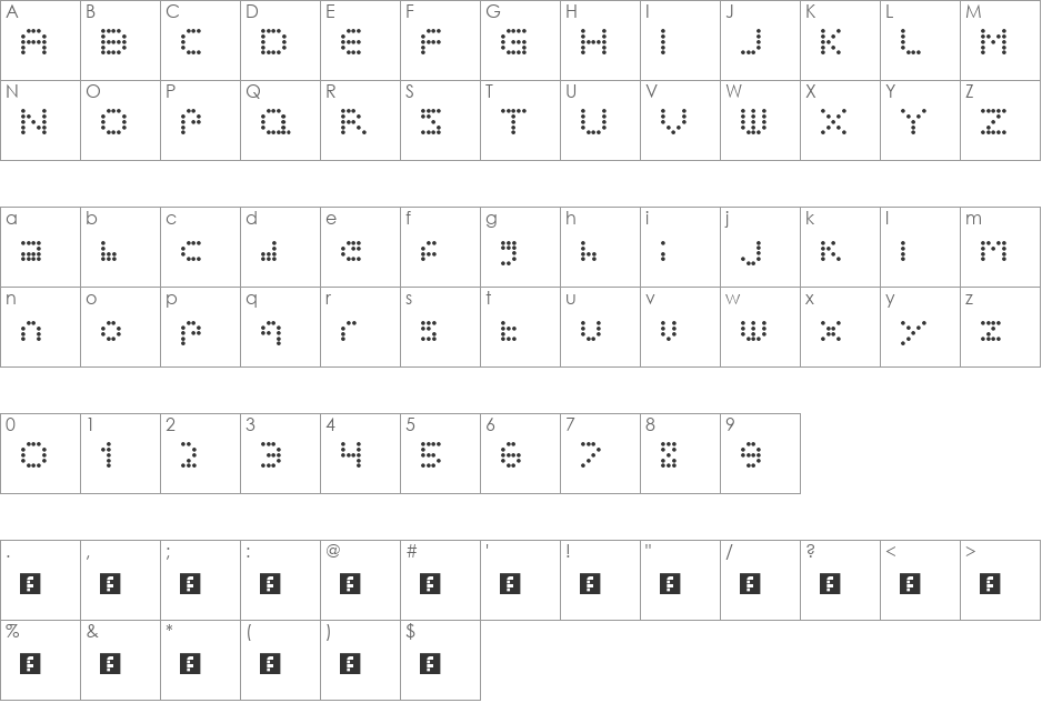PolkaDotCrazy font character map preview